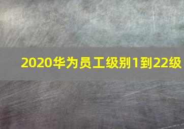 2020华为员工级别1到22级