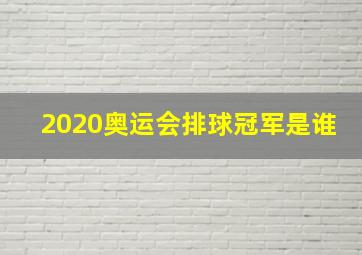 2020奥运会排球冠军是谁