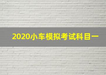 2020小车模拟考试科目一