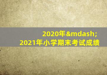 2020年—2021年小学期末考试成绩