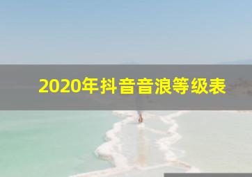 2020年抖音音浪等级表