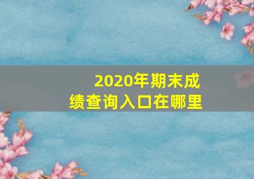 2020年期末成绩查询入口在哪里