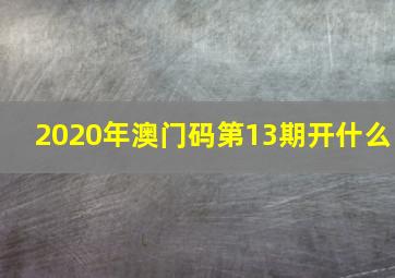 2020年澳门码第13期开什么