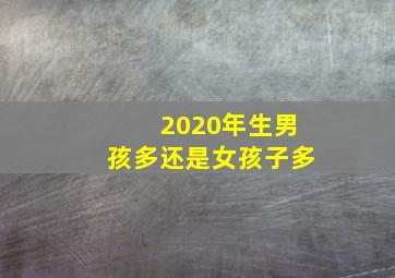 2020年生男孩多还是女孩子多