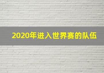 2020年进入世界赛的队伍