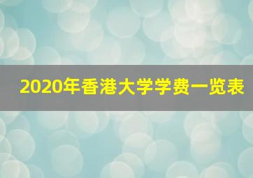 2020年香港大学学费一览表