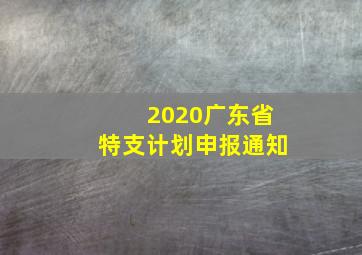 2020广东省特支计划申报通知