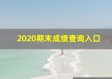 2020期末成绩查询入口