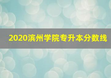 2020滨州学院专升本分数线