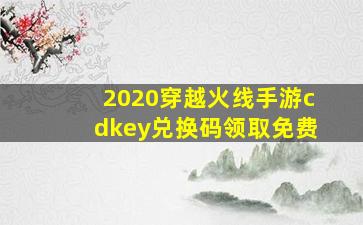 2020穿越火线手游cdkey兑换码领取免费