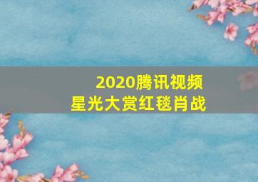 2020腾讯视频星光大赏红毯肖战