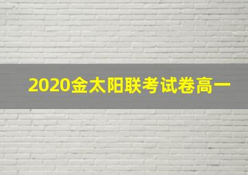 2020金太阳联考试卷高一