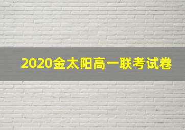 2020金太阳高一联考试卷