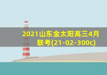 2021山东金太阳高三4月联考(21-02-300c)