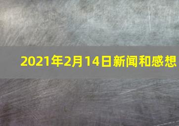 2021年2月14日新闻和感想