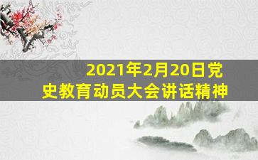 2021年2月20日党史教育动员大会讲话精神