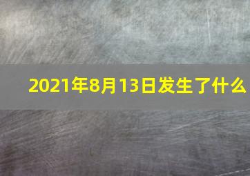 2021年8月13日发生了什么