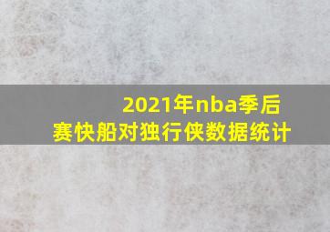 2021年nba季后赛快船对独行侠数据统计