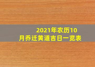 2021年农历10月乔迁黄道吉日一览表