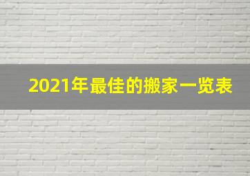 2021年最佳的搬家一览表