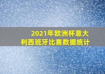 2021年欧洲杯意大利西班牙比赛数据统计