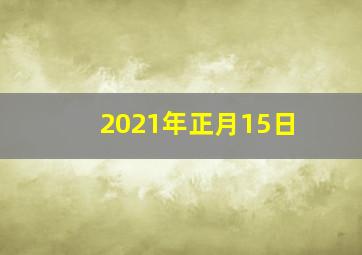 2021年正月15日