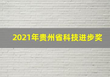 2021年贵州省科技进步奖