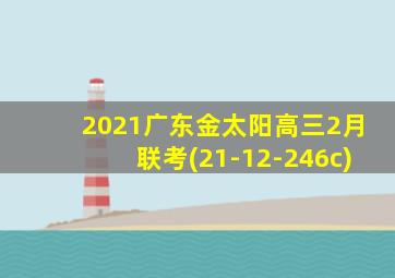 2021广东金太阳高三2月联考(21-12-246c)