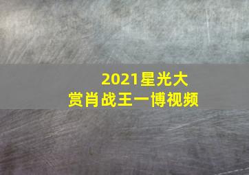 2021星光大赏肖战王一博视频