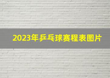 2023年乒乓球赛程表图片