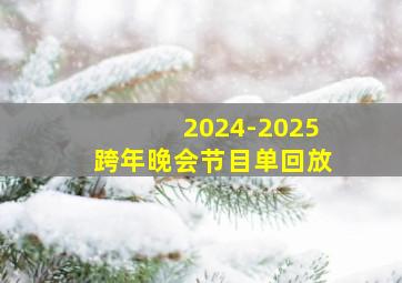 2024-2025跨年晚会节目单回放