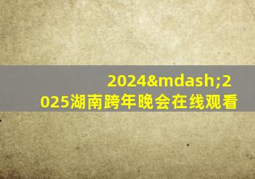 2024—2025湖南跨年晚会在线观看