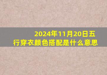 2024年11月20日五行穿衣颜色搭配是什么意思