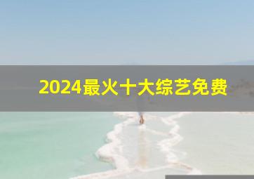 2024最火十大综艺免费