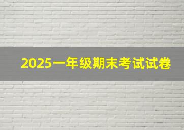 2025一年级期末考试试卷