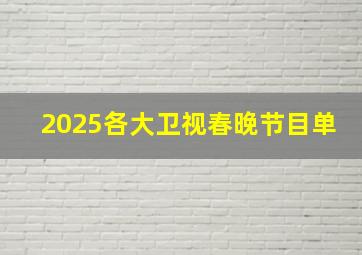 2025各大卫视春晚节目单