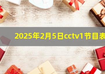 2025年2月5日cctv1节目表