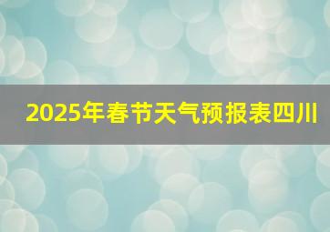 2025年春节天气预报表四川