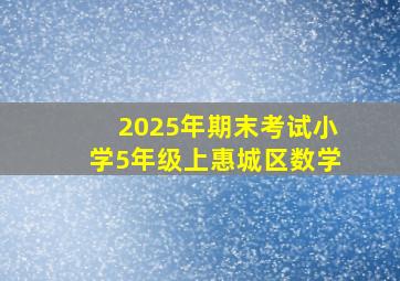 2025年期末考试小学5年级上惠城区数学