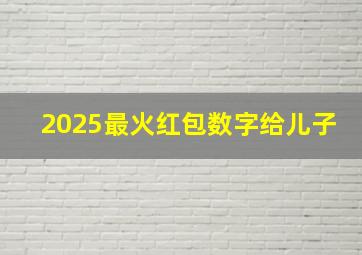 2025最火红包数字给儿子