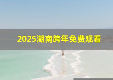 2025湖南跨年免费观看