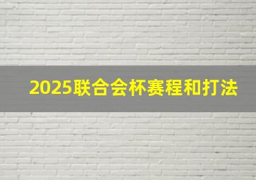 2025联合会杯赛程和打法