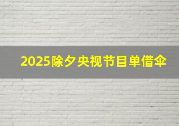 2025除夕央视节目单借伞