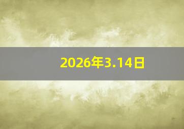 2026年3.14日