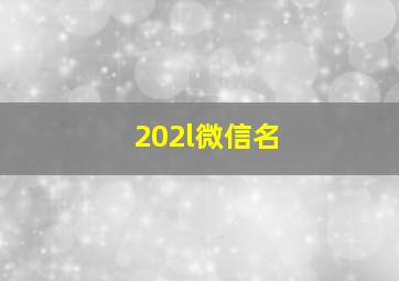 202l微信名