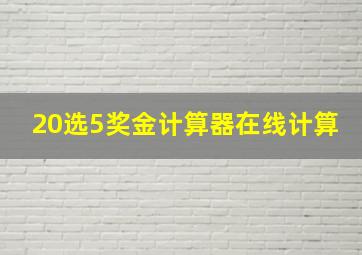 20选5奖金计算器在线计算