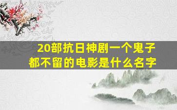 20部抗日神剧一个鬼子都不留的电影是什么名字