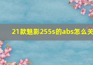 21款魅影255s的abs怎么关