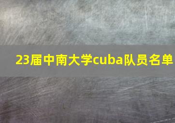 23届中南大学cuba队员名单