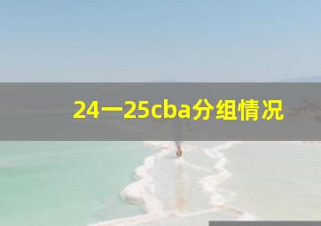 24一25cba分组情况